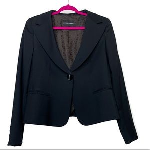 Emporio Aramani Wool Black Blazer 2006 small tear R sleeve Size EU: 48/ US 12